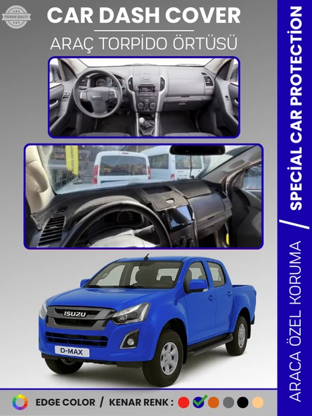 ISUZU D-MAX RT50 KASA (2012-2019) Torpido Örtüsü Ön Göğüs Koruma Torpido Koruma Tam Uyum Uv Koruma ürün görseli 1