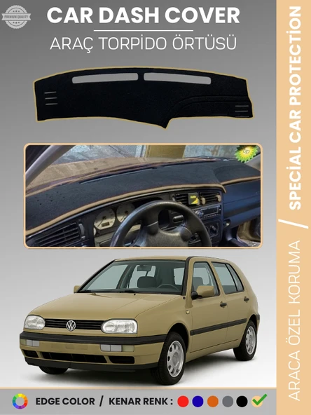 VOLKSWAGEN GOLF 3 MK3 (1991-1998) Torpido Örtüsü Panel Halısı Torpido Koruma Tam Uyum UV Koruma ürün görseli 1