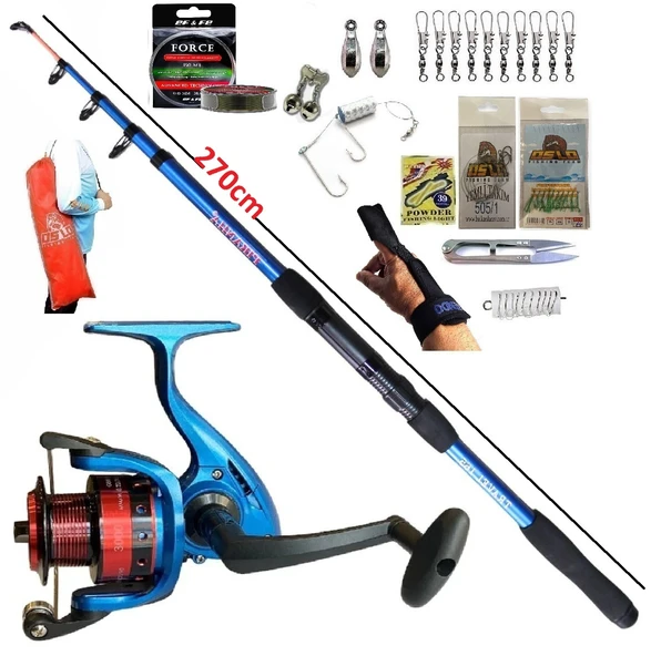 Piranha Travel 270cm 50-150gr Oslo 3000 Kıyı Tele Spin Olta Takımı Seti ürün görseli 1