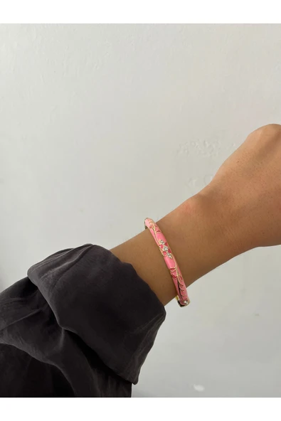 nergis collection Kadın Renkli Mineli Bilezik Pembe Renkli Mineli Bilezik ürün görseli 1