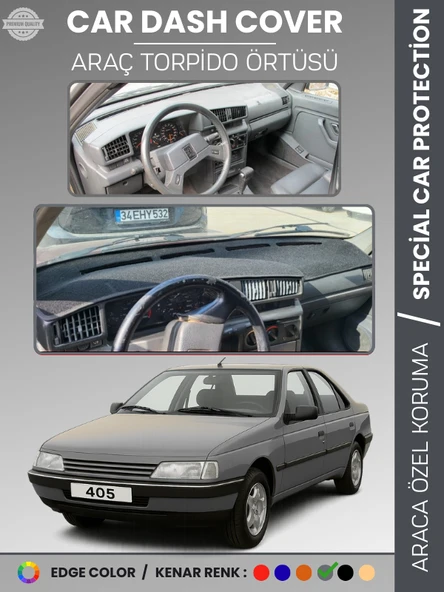 PEUGEOT 405 (1987-1992) Torpido Örtüsü Ön Panel Koruma Tam Uyum UV Koruma Kaymaz Kolay Montaj ürün görseli 1