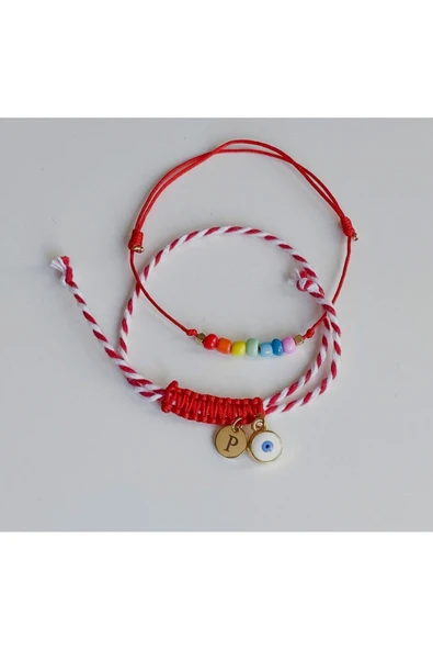 nergis collection Marteniçka Harfli Nazar Boncuklu Bileklik ürün görseli 1