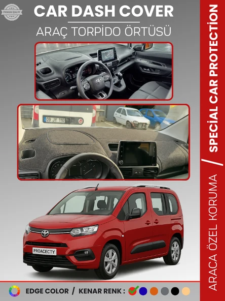 TOYOTA PROACE CITY (2019-2024) Torpido Örtüsü Panel Halısı Torpido Koruma Tam Uyum UV Koruma Kaymaz ürün görseli 1
