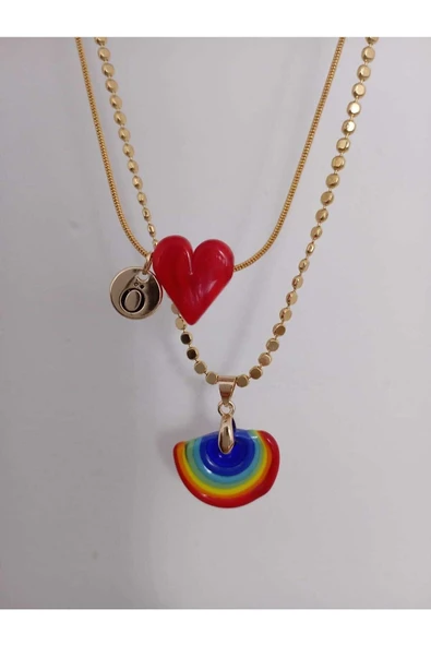 nergis collection Murano Kalp - Gökkuşağı Kolye ürün görseli 1