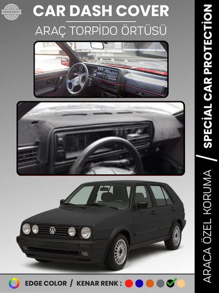 VOLKSWAGEN GOLF 2 MK2 (1983-1992) Torpido Örtüsü Panel Halısı Torpido Koruma Tam Uyum UV Koruma ürün görseli 1