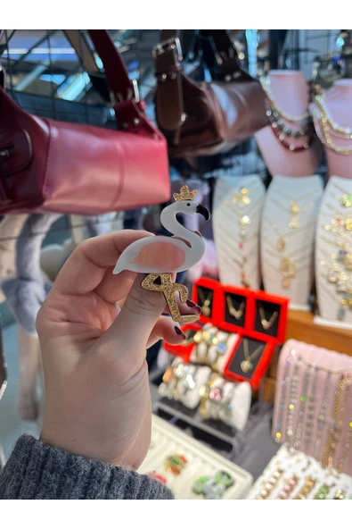 nergis collection Flamingo Kadın Kemik Broş ürün görseli 1