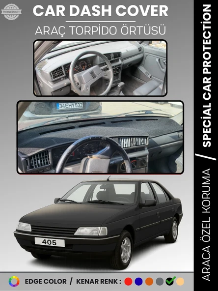 PEUGEOT 405 (1987-1992) Torpido Örtüsü Ön Panel Koruma Tam Uyum UV Koruma Kaymaz Kolay Montaj ürün görseli 1