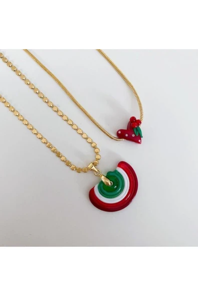 nergis collection Murano Yılbaşı Kolyesi - Kokina Kalp Kolye ürün görseli 1