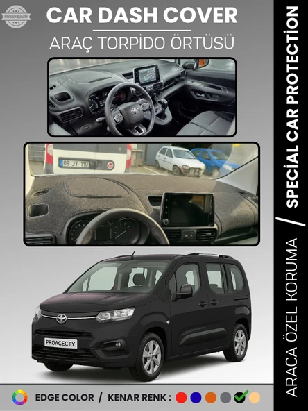 TOYOTA PROACE CITY (2019-2024) Torpido Örtüsü Panel Halısı Torpido Koruma Tam Uyum UV Koruma Kaymaz ürün görseli 1