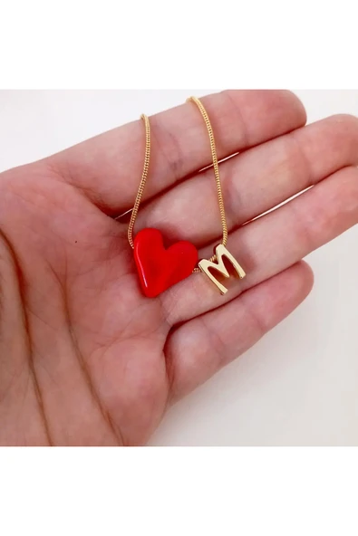 nergis collection Murano Kırmızı Kalp Kolye ürün görseli 1