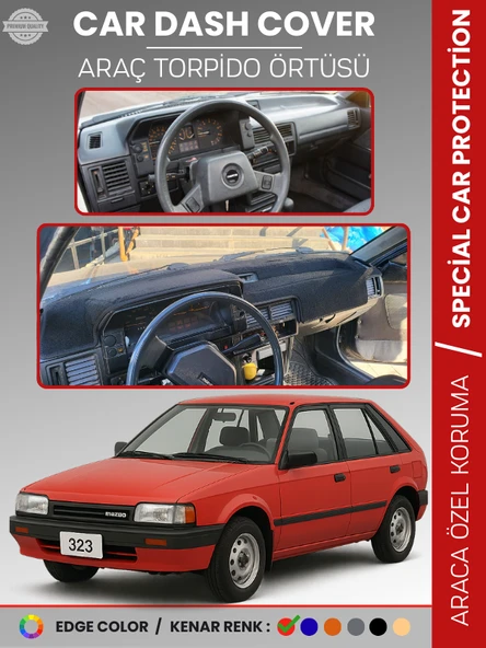 MAZDA 323 BF (1985-1989) Torpido Örtüsü Panel Koruma Torpido Koruma Tam Uyum Çatlamayı Önler Kaymaz ürün görseli 1