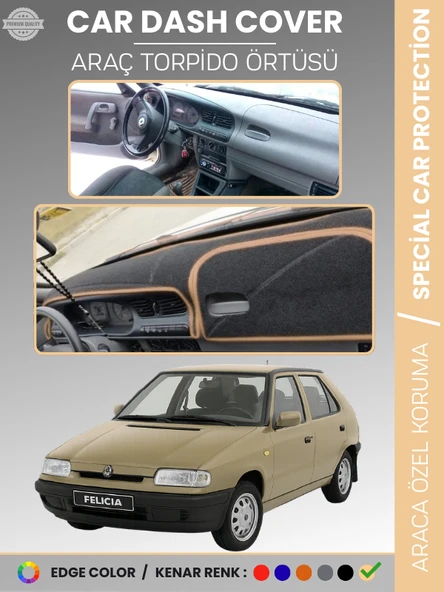 SKODA FELICIA (1994-2001) Torpido Örtüsü Panel Halı Torpido Koruma Tam Uyum UV Koruma Hızlı Montaj ürün görseli 1