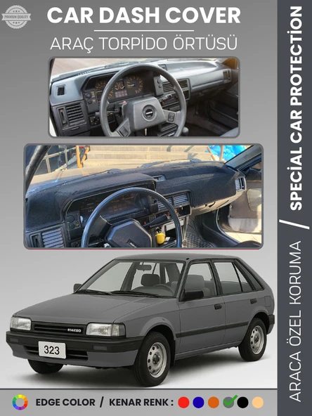 MAZDA 323 BF (1985-1989) Torpido Örtüsü Panel Koruma Torpido Koruma Tam Uyum Çatlamayı Önler Kaymaz ürün görseli 1