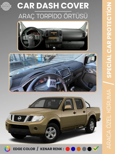 NISSAN NAVARA D40 (2005-2015) Torpido Örtüsü Panel Koruma Araca Özel UV Koruma Kaymaz Kolay Montaj ürün görseli 1