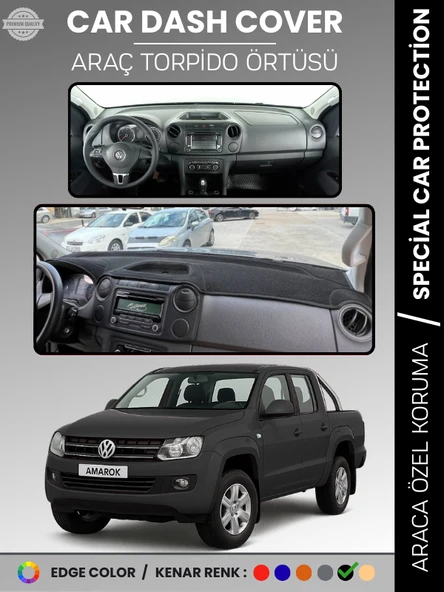 VOLKSWAGEN AMAROK (2009-2016) Torpido Örtüsü Panel Halısı Torpido Koruma Tam Uyum UV Koruma Kaymaz ürün görseli 1