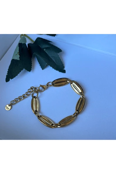 nergis collection Özel Tasarım Kadın Oval Çelik Bileklik ürün görseli 1