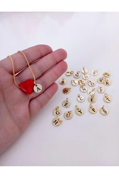 nergis collection Murano Kırmızı Kalp Harfli Kişiye Özel Tasarım Kolye A Harfi ( TÜM HARFLER VARDIR ) ürün görseli 1