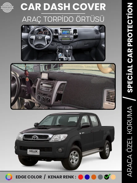 TOYOTA HILUX (2005-2014) Torpido Örtüsü Panel Halısı Torpido Koruma Tam Uyum UV Koruma Kaymaz ürün görseli 1