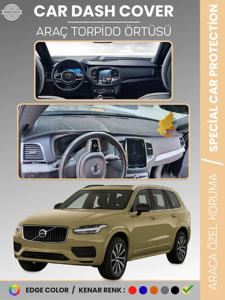 VOLVO XC90 TORPİDO ÖRTÜSÜ (2015-2024) Torpido Örtüsü Panel Halısı Torpido Koruma Tam Uyum UV Koruma ürün görseli 1