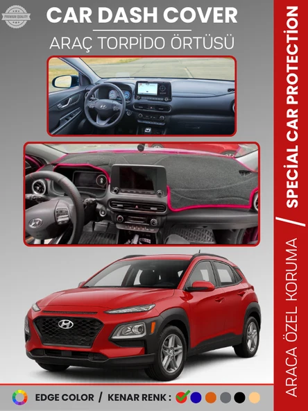 HYUNDAİ KONA (2020-2022) Torpido Örtüsü Ön Göğüs Koruma Torpido Koruma Tam Uyum Çatlamayı Önler ürün görseli 1