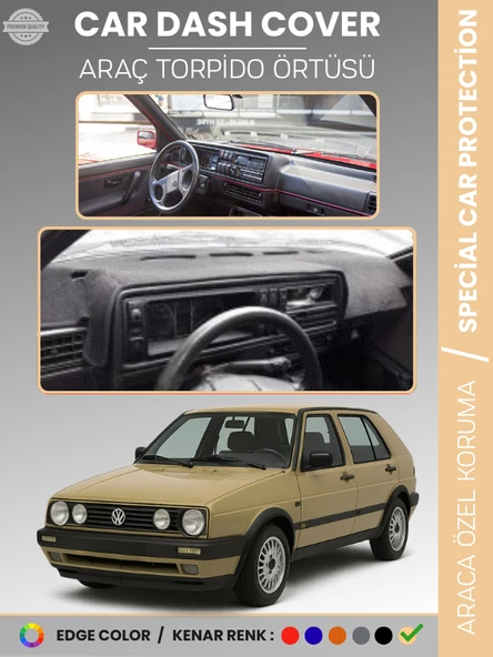 VOLKSWAGEN GOLF 2 MK2 (1983-1992) Torpido Örtüsü Panel Halısı Torpido Koruma Tam Uyum UV Koruma ürün görseli 1