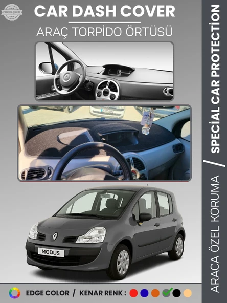 RENAULT MODUS (2004-2012) Torpido Örtüsü Ön Göğüs Koruma Torpido Koruma Tam Uyum Çatlamayı Önler ürün görseli 1