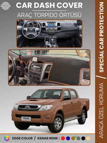 TOYOTA HILUX (2005-2014) Torpido Örtüsü Panel Halısı Torpido Koruma Tam Uyum UV Koruma Kaymaz ürün görseli 1