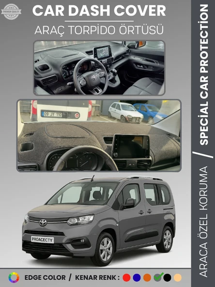 TOYOTA PROACE CITY (2019-2024) Torpido Örtüsü Panel Halısı Torpido Koruma Tam Uyum UV Koruma Kaymaz ürün görseli 1