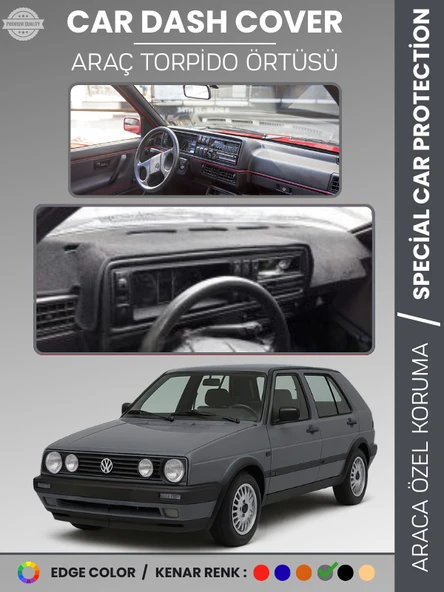 VOLKSWAGEN GOLF 2 MK2 (1983-1992) Torpido Örtüsü Panel Halısı Torpido Koruma Tam Uyum UV Koruma ürün görseli 1