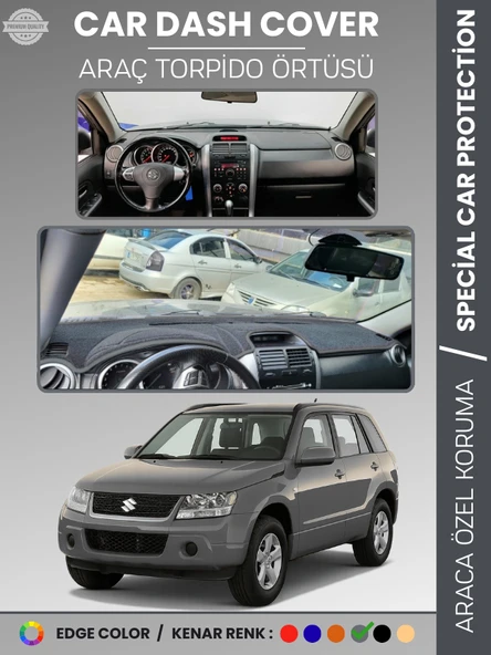 SUZUKI GRAND VİTARA (2006-2012) Torpido Örtüsü Panel Torpido Koruma Tam Uyum UV Koruma Hızlı Montaj ürün görseli 1