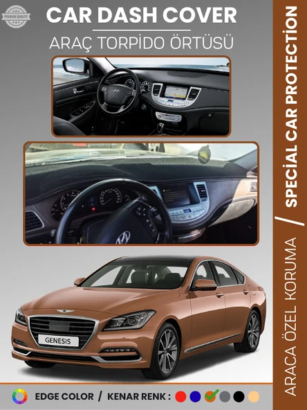 HYUNDAI GENESIS BH KASA (2008-2014) Torpido Örtüsü Ön Panel Halı Torpido Koruma Tam Uyum ürün görseli 1