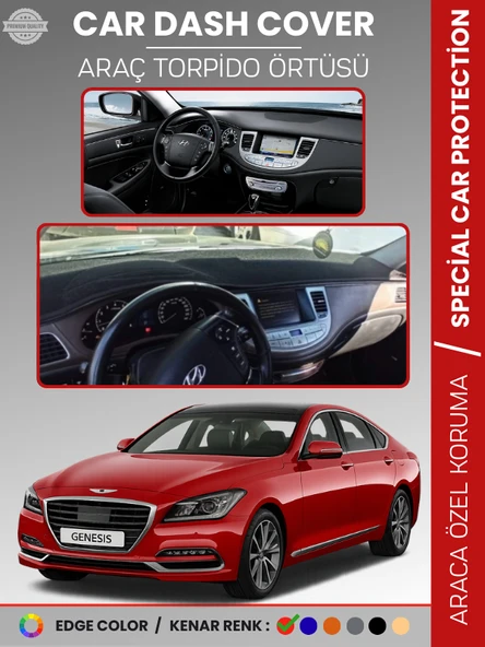 HYUNDAI GENESIS BH KASA (2008-2014) Torpido Örtüsü Ön Panel Halı Torpido Koruma Tam Uyum ürün görseli 1