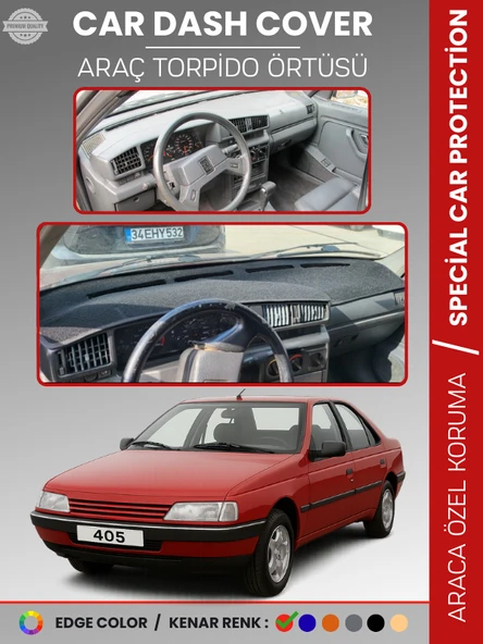 PEUGEOT 405 (1987-1992) Torpido Örtüsü Ön Panel Koruma Tam Uyum UV Koruma Kaymaz Kolay Montaj ürün görseli 1