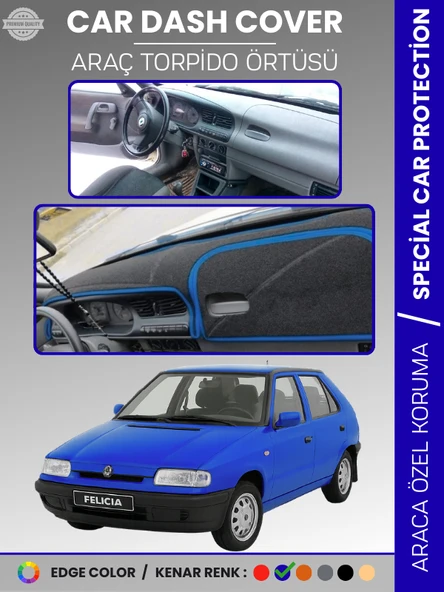 SKODA FELICIA (1994-2001) Torpido Örtüsü Panel Halı Torpido Koruma Tam Uyum UV Koruma Hızlı Montaj ürün görseli 1