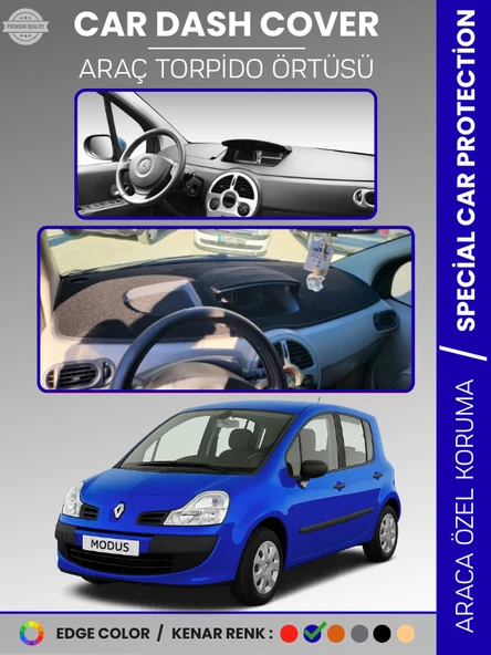 RENAULT MODUS (2004-2012) Torpido Örtüsü Ön Göğüs Koruma Torpido Koruma Tam Uyum Çatlamayı Önler ürün görseli 1