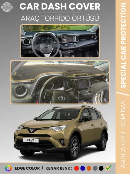 TOYOTA RAV4 XA40 (2013-2018) Torpido Örtüsü Panel Halısı Torpido Koruma Tam Uyum UV Koruma Kaymaz ürün görseli 1