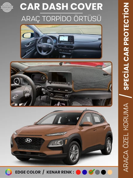 HYUNDAİ KONA (2020-2022) Torpido Örtüsü Ön Göğüs Koruma Torpido Koruma Tam Uyum Çatlamayı Önler ürün görseli 1