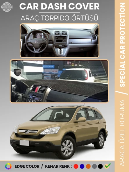 HONDA CR-V (2007-2012) Torpido Örtüsü Ön Göğüs Koruma Torpido Koruma Tam Uyum UV Koruma Kolay Montaj ürün görseli 1