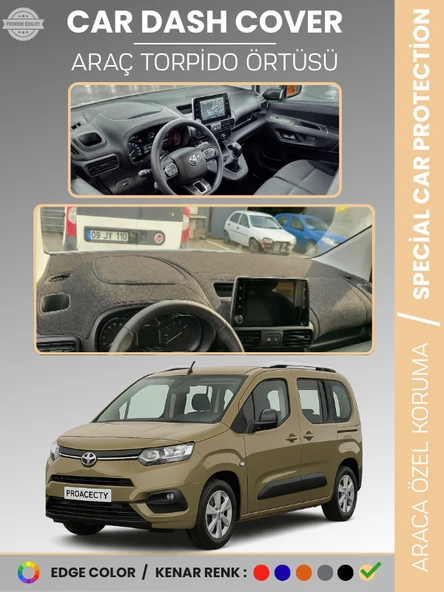 TOYOTA PROACE CITY (2019-2024) Torpido Örtüsü Panel Halısı Torpido Koruma Tam Uyum UV Koruma Kaymaz ürün görseli 1