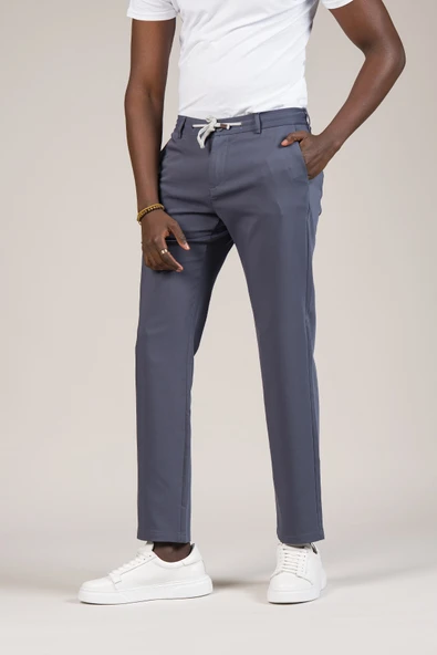 Regular Fit Beli İplikli Ve Lastikli Likralı Pamuklu Yazlık Jogger Pantolon ürün görseli 1