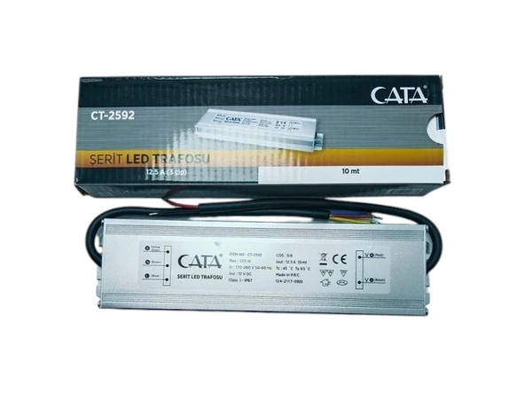 CATA 12v 12.5A Dış Mekan Led Trafosu 150w IP64  (12 volt 12 Amper ürün görseli 1