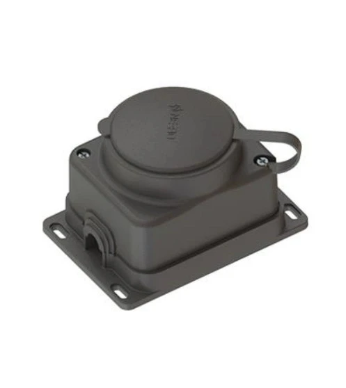 NEAD 1x16A Monofaze Kauçuk Kapaklı Sıva Üstü Topraklı Duvar Prizi 220v IP62 ürün görseli 1