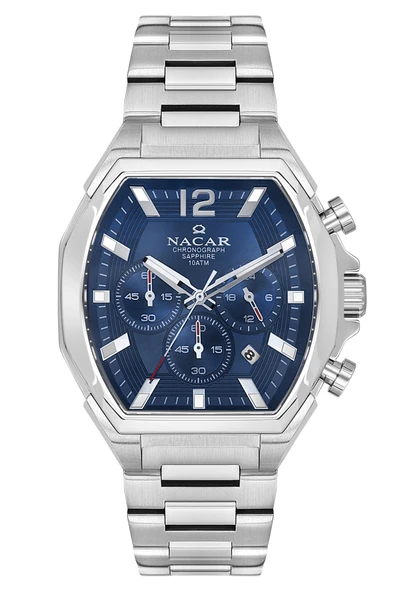 Nacar SAFİR CAM SPOR GÜMÜŞ - MAVİ ERKEK KOL SAATİ NC08-29430744-ALM ürün görseli 1