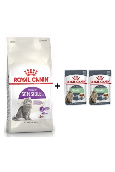 Royal Canin Sensible 33 Kuru Kedi Maması 2 kg + 2 Adet Yaş Mama ürün görseli 1