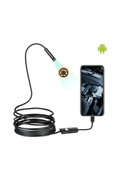 20 Metre Yumuşak Kablo Android Uyumlu 3in1 Endeskop Yılan Kamera 8mm Ledli ürün görseli 1