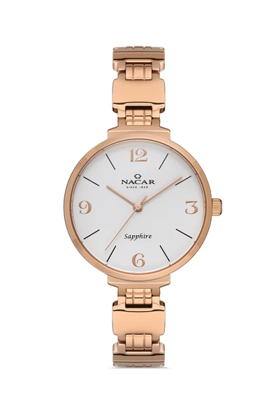 Nacar SAFİR CAM ROSE GOLD KADIN KOL SAATİ NC34-39B231-RSM ürün görseli 1