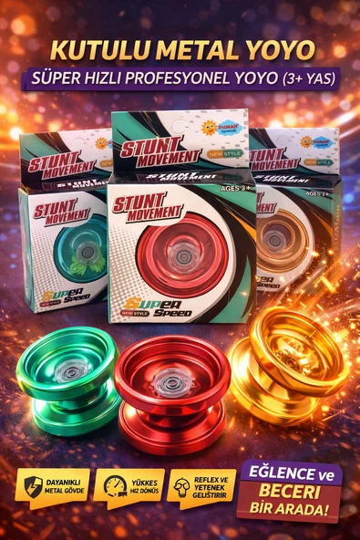 Stunt Movement Kutulu Metal Yoyo  Süper Hızlı Profesyonel Yoyo 1 adet ürün görseli 1