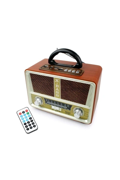 Şarjlı Nostaljik Radyo Meier M-112bt Usb/sd/mp3/bluetooth Açık Kahverengi ürün görseli 1