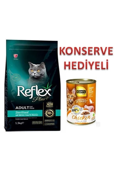Reflex Somonlu Kısırlaştırılmış Kedi Maması 1,5 Kg+konserve Hediyeli ürün görseli 1