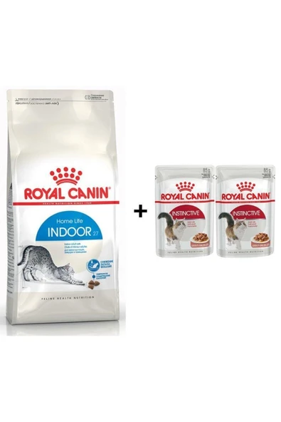 Royal Canin Indoor 27 Kuru Kedi Maması 2 Kg + 2 Adet Yaş Mama Hediye ürün görseli 1